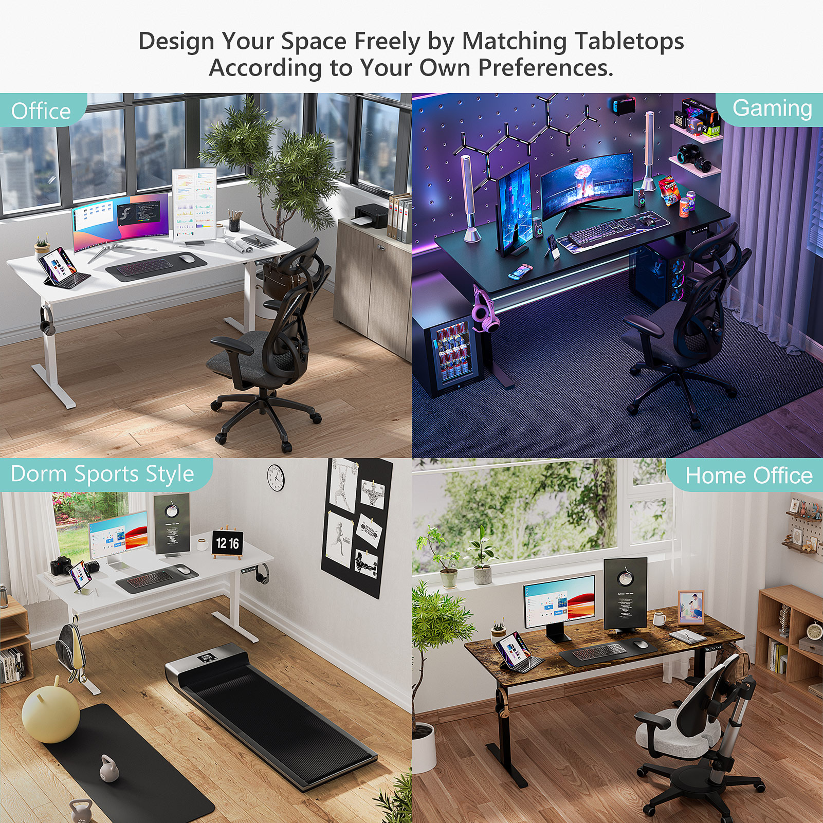 Height Adjustable Desk Different Scenarios